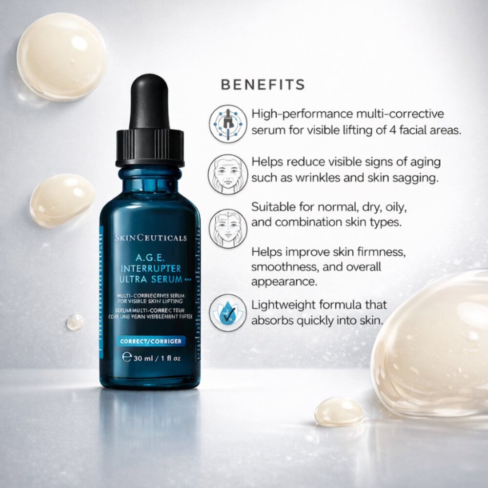 SkinCeuticals A.G.E. Interrupter Ultra Serum 30ml Anti-Aging Firming Face Serum. - Picture 3 of 5